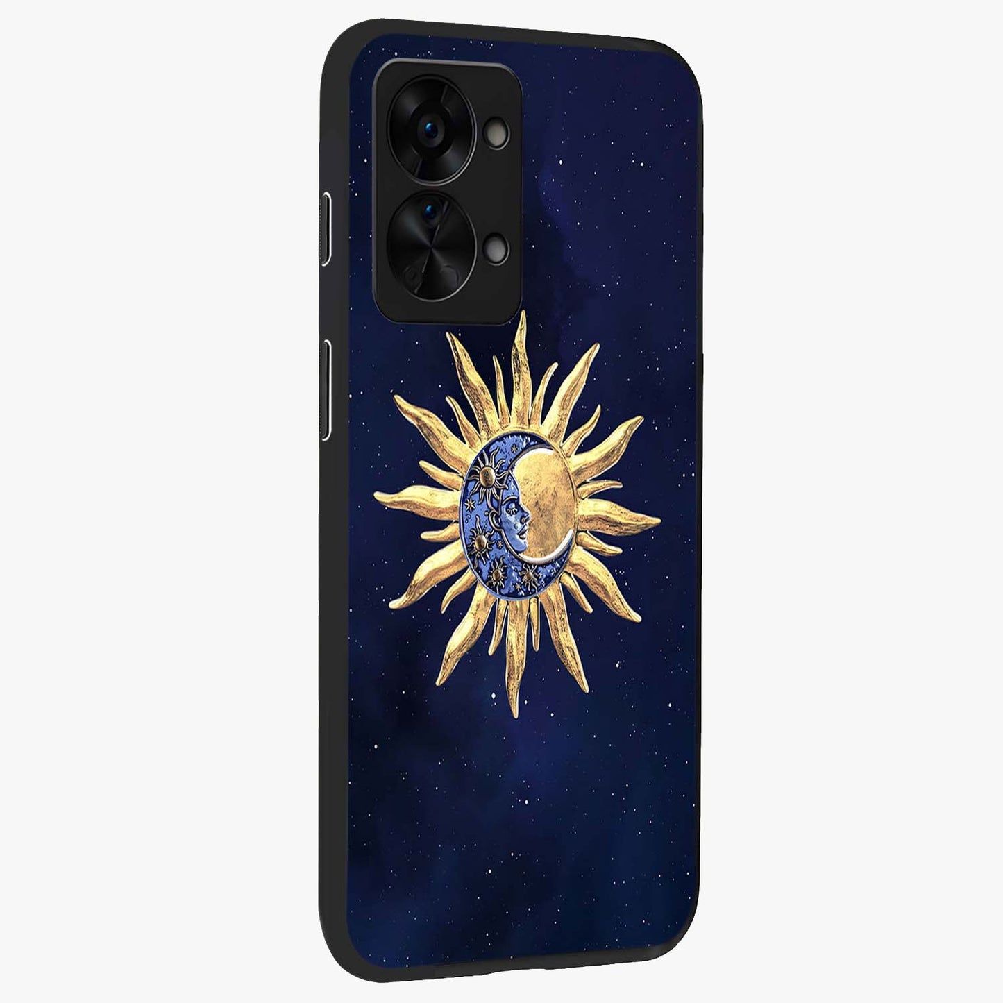 Eternal Cosmic Balance Glass Case for 1+Nord 2T side perspective highlighting intricate space detailing and smooth build