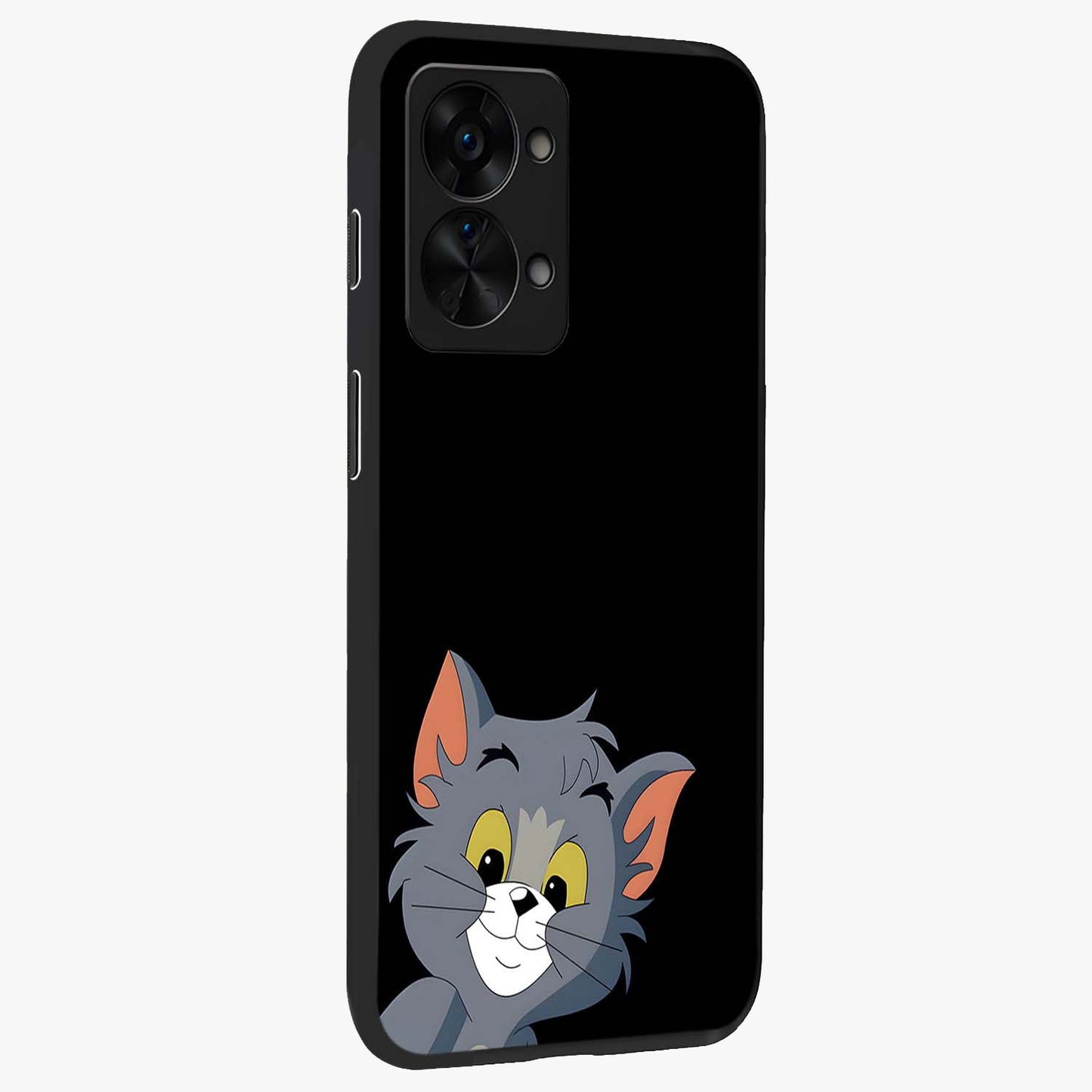 Forever Chasing Love Tom Glass Case for 1+Nord 2T side perspective highlighting expressive illustration and premium edges