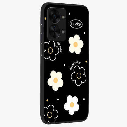 Happy Day Daisy Glass Case for 1+Nord 2T side perspective highlighting fresh floral textures and premium edges
