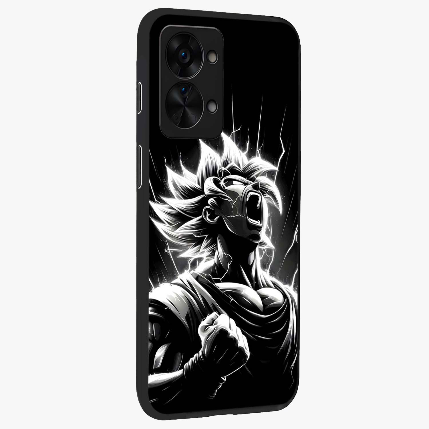 Limitless Power Unleashed Glass Case for 1+Nord 2T side perspective highlighting strong textures and sleek premium build