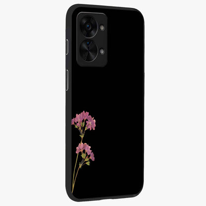 Riching Lavender Flower Glass Case for 1+Nord 2T side perspective highlighting delicate bloom textures and premium edges