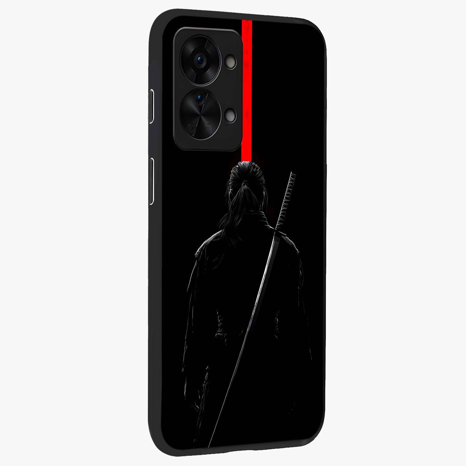 Silent Blade Resolve Glass Case for 1+Nord 2T side perspective highlighting sharp textures and sleek premium build