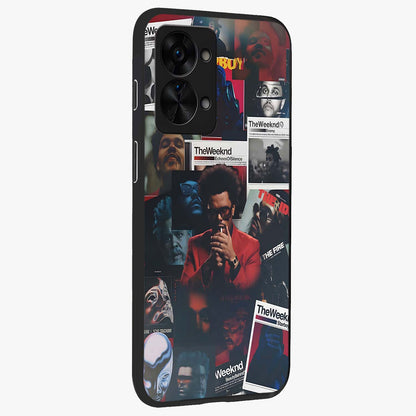 The Weeknd Glass Case for 1+Nord 2T side perspective highlighting sleek graphic textures and smooth build