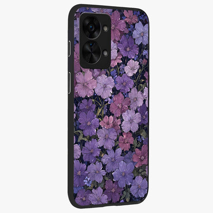 Velvet Bloom Tapestry Glass Case for 1+Nord 2T side perspective highlighting intricate bloom textures and premium edges