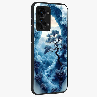 Winter Gate View Glass Case for 1+Nord 2T side perspective highlighting calm scenic textures and premium edges