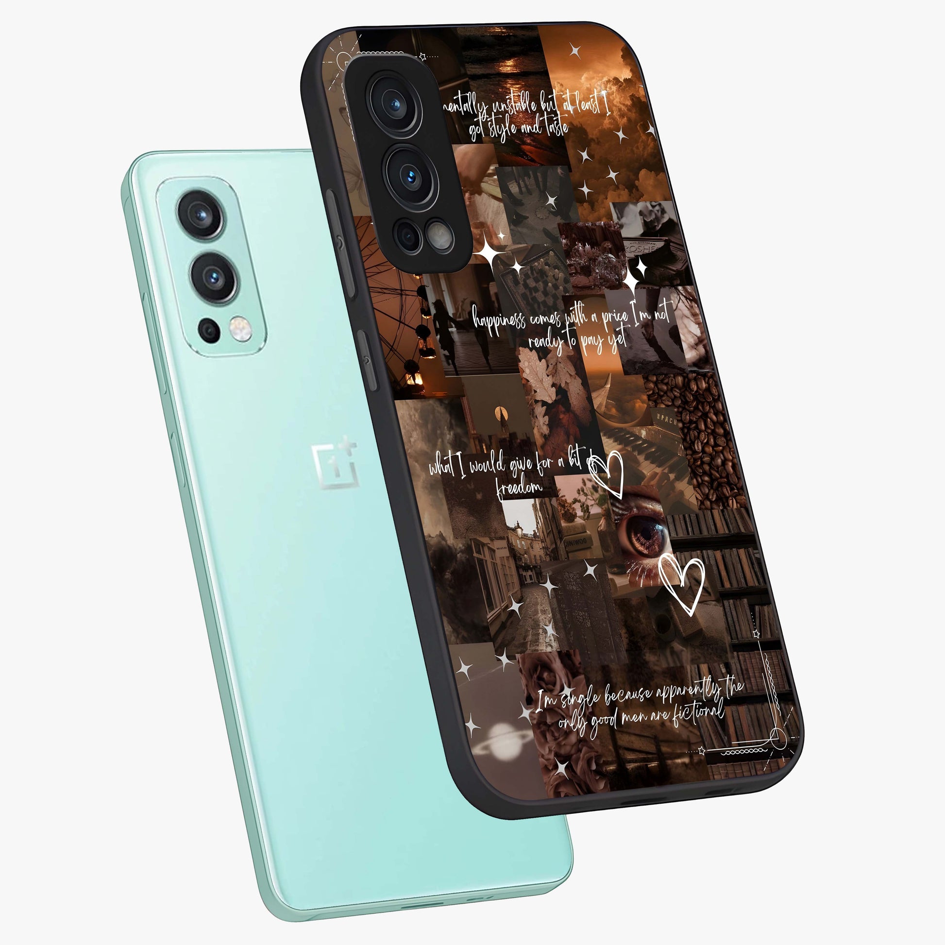 Bittersweet Aesthetic Chaos Glass Case displayed in angled mockup highlighting expressive abstract artwork and edgy aesthetic theme.