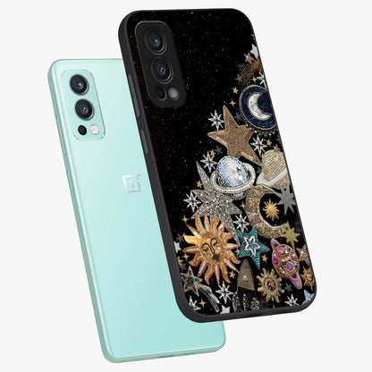 Cosmic Sparkle Dreams Glass Case displayed in angled mockup highlighting dreamy star sparkle design with celestial aesthetic.