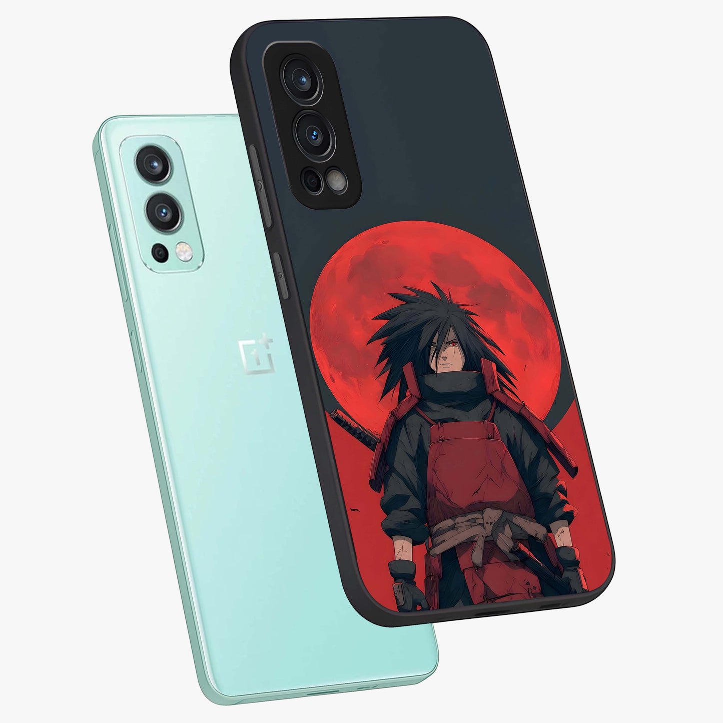 Crimson Moon Warlord Glass Case displayed in angled mockup highlighting dramatic crimson moon design with fantasy aesthetic.