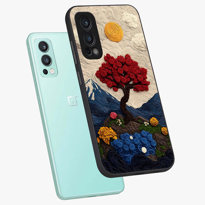 Eternal Nature Tapestry Glass Case displayed in angled mockup highlighting detailed botanical pattern with artistic aesthetic.