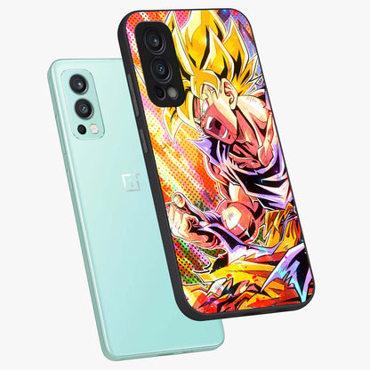 Firing Goku Glass Case displayed in angled mockup highlighting dynamic anime character design with action aesthetic.