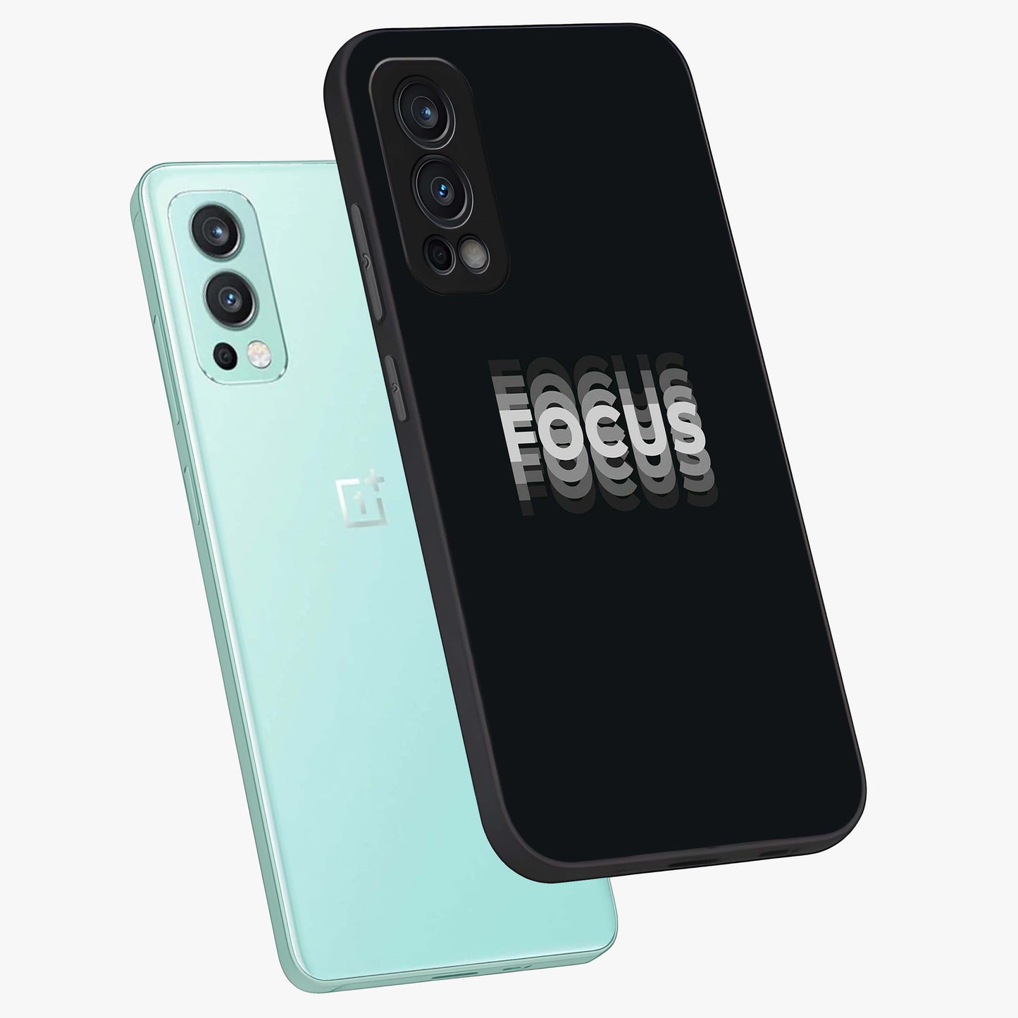 Focus Mode On Glass Case displayed in angled mockup highlighting clean minimal text artwork with modern aesthetic style.