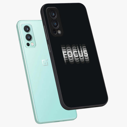 Focus Mode On Glass Case displayed in angled mockup highlighting clean minimal text artwork with modern aesthetic style.