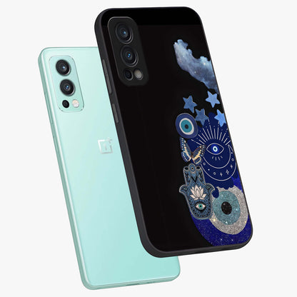 Galactic Charm Cluster Glass Case displayed in angled mockup highlighting luminous galaxy inspired design with dreamy aesthetic.