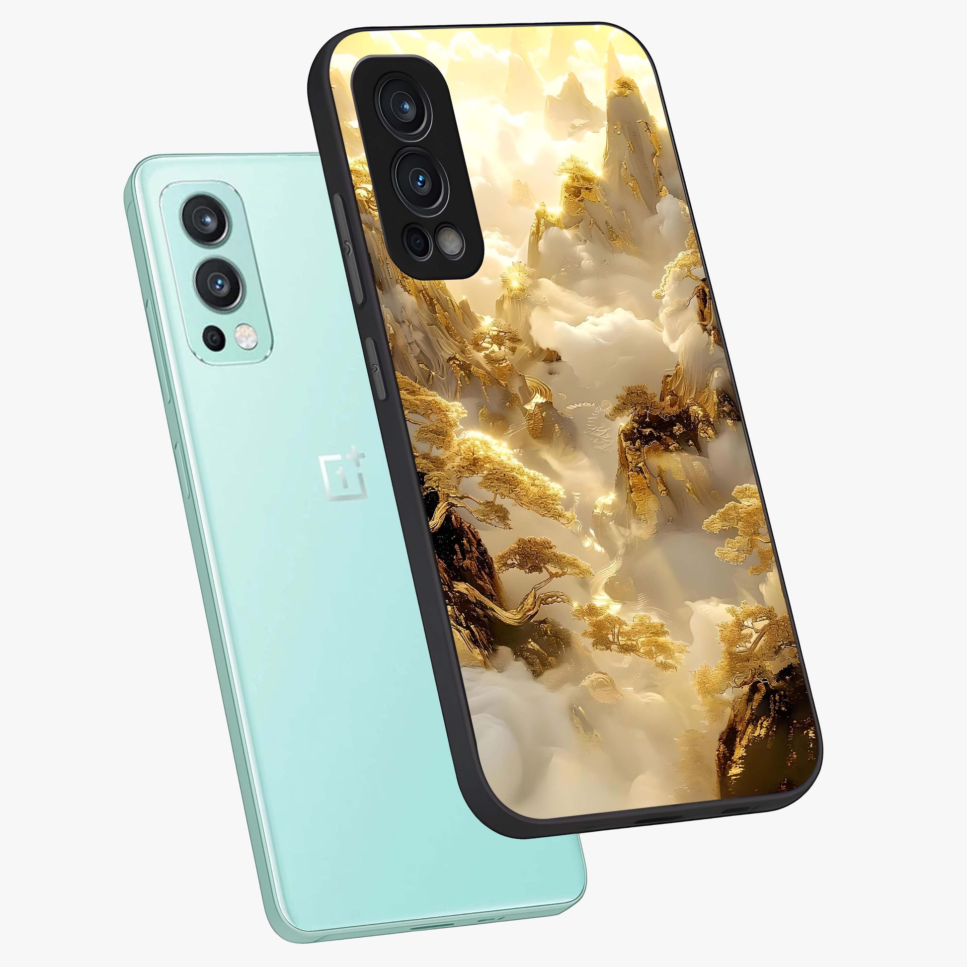 Gates Of Illumination Glass Case displayed in angled mockup highlighting radiant portal inspired design with fantasy aesthetic.