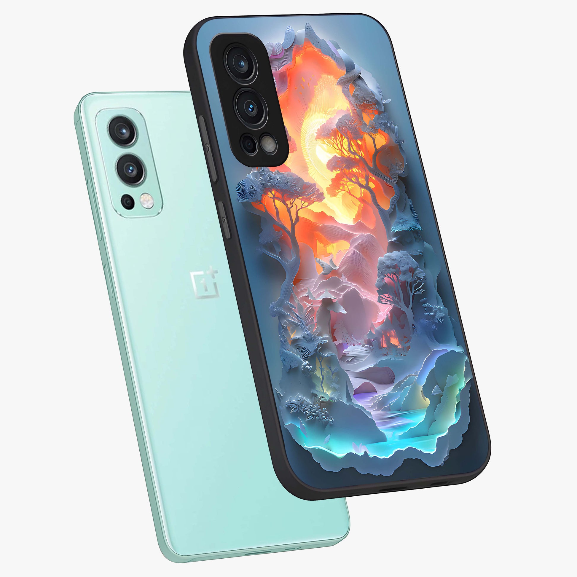 Glow Forest Portal Glass Case displayed in angled mockup highlighting mystical forest design with magical glowing aesthetic.