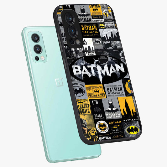 Knight Gotham Rise Glass Case showing flat back view with dark hero inspired artwork and glossy glass finish.