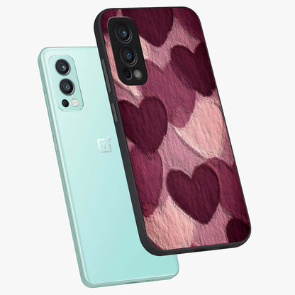 Layered Paper Hearts Glass Case displayed in angled mockup highlighting creative paper craft heart design with romantic aesthetic.