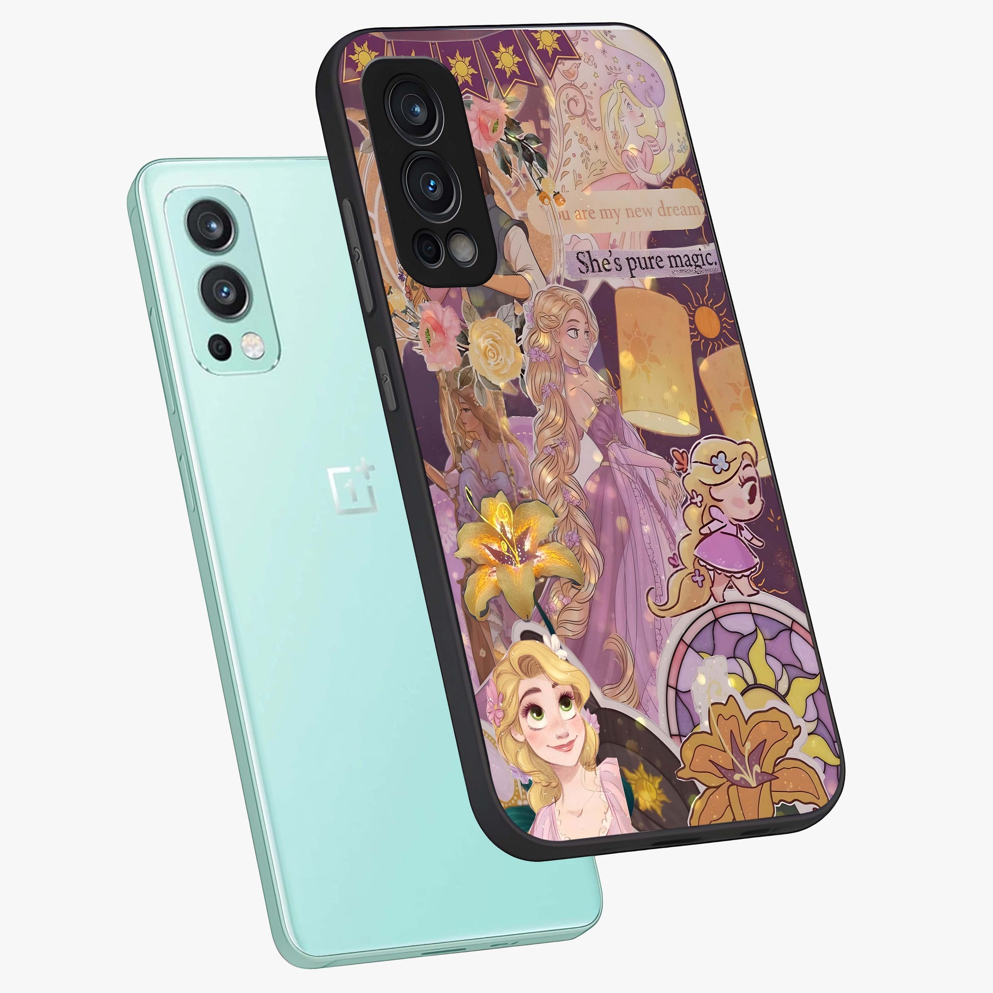 Magical Tangled Dream Glass Case displayed in angled mockup highlighting whimsical fantasy design with magical aesthetic.