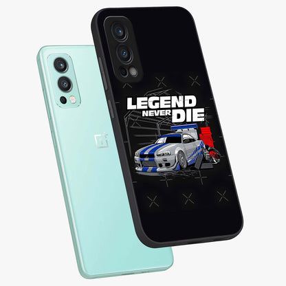 Midnight Racing Legacy Glass Case displayed in angled mockup highlighting dynamic automotive design with bold midnight aesthetic.