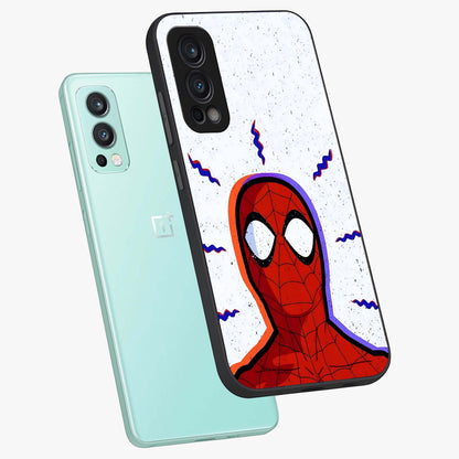 Omg Spiderman Glass Case displayed in angled mockup highlighting dynamic hero illustration with action comic aesthetic.