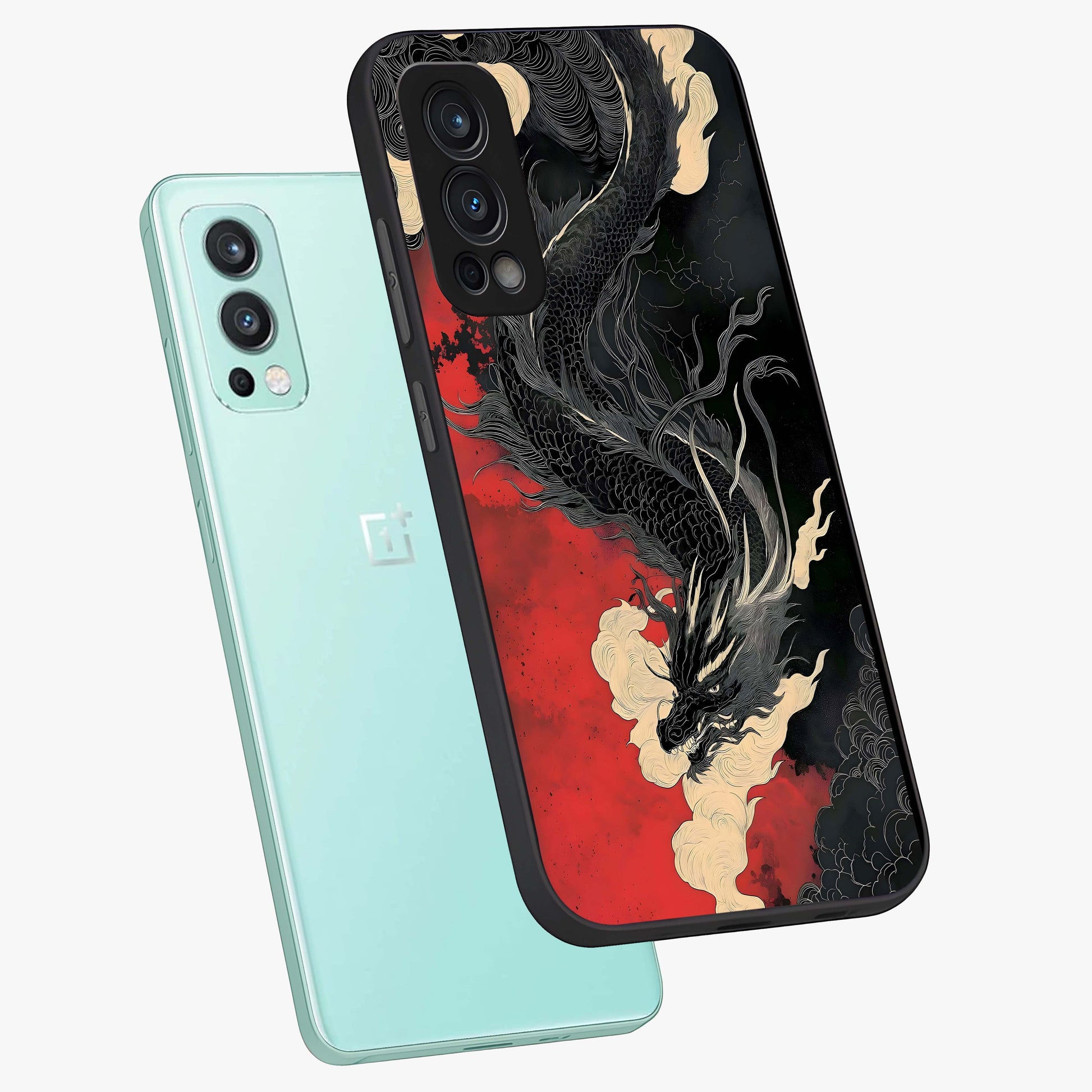 Shadow Dragon Fury Glass Case displayed in angled mockup highlighting powerful dragon illustration with dark fantasy aesthetic.