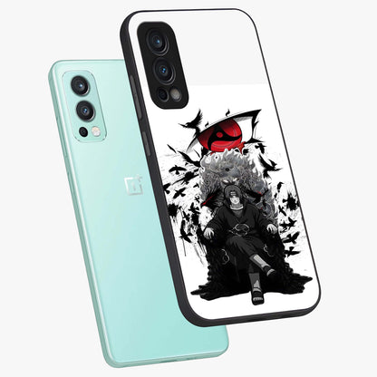 Uchiha Shadow Throne Glass Case displayed in angled mockup highlighting glowing aquatic design with celestial aesthetic.