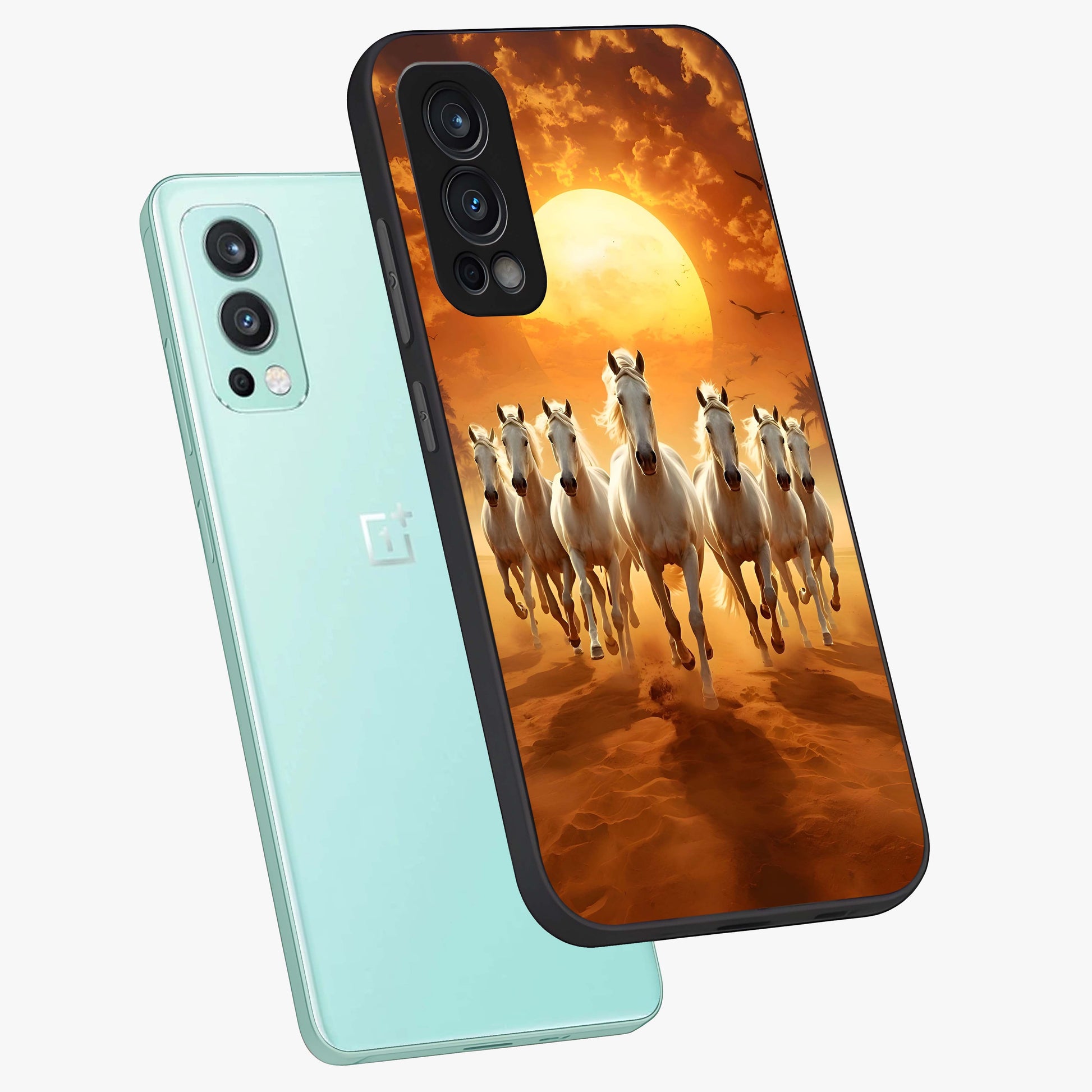 Wild Sunset Majesty Glass Case displayed in angled mockup highlighting vibrant sunset sky design with scenic aesthetic.