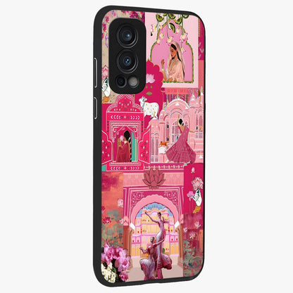 Blossoms of Rajasthan Glass Case upright view showcasing colorful floral design inspired by traditional Indian art.