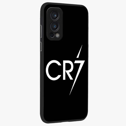Cr7 Elite Strike Glass Case upright view showcasing energetic football inspired design with modern sports aesthetic.