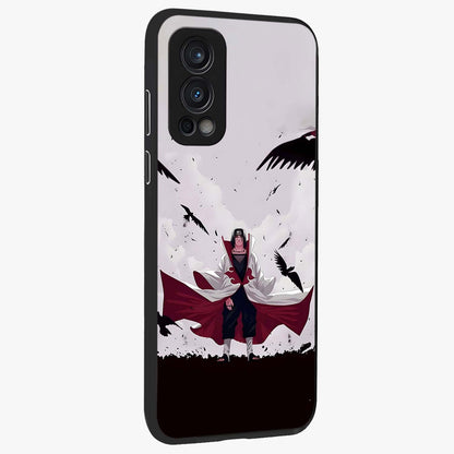 Crimson Crow Ascension Glass Case upright view showcasing dramatic crow artwork with bold gothic theme.
