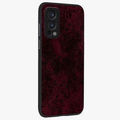 Crimson Fade Flow Glass Case upright view showcasing dynamic crimson flow artwork with stylish abstract theme.