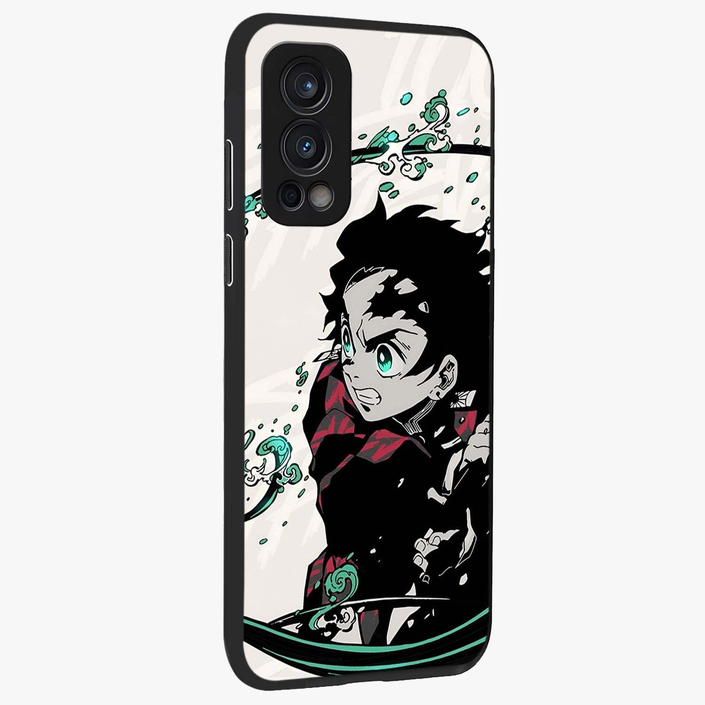 Demon Slayer Glass Case upright view showcasing powerful anime artwork with intense warrior theme.