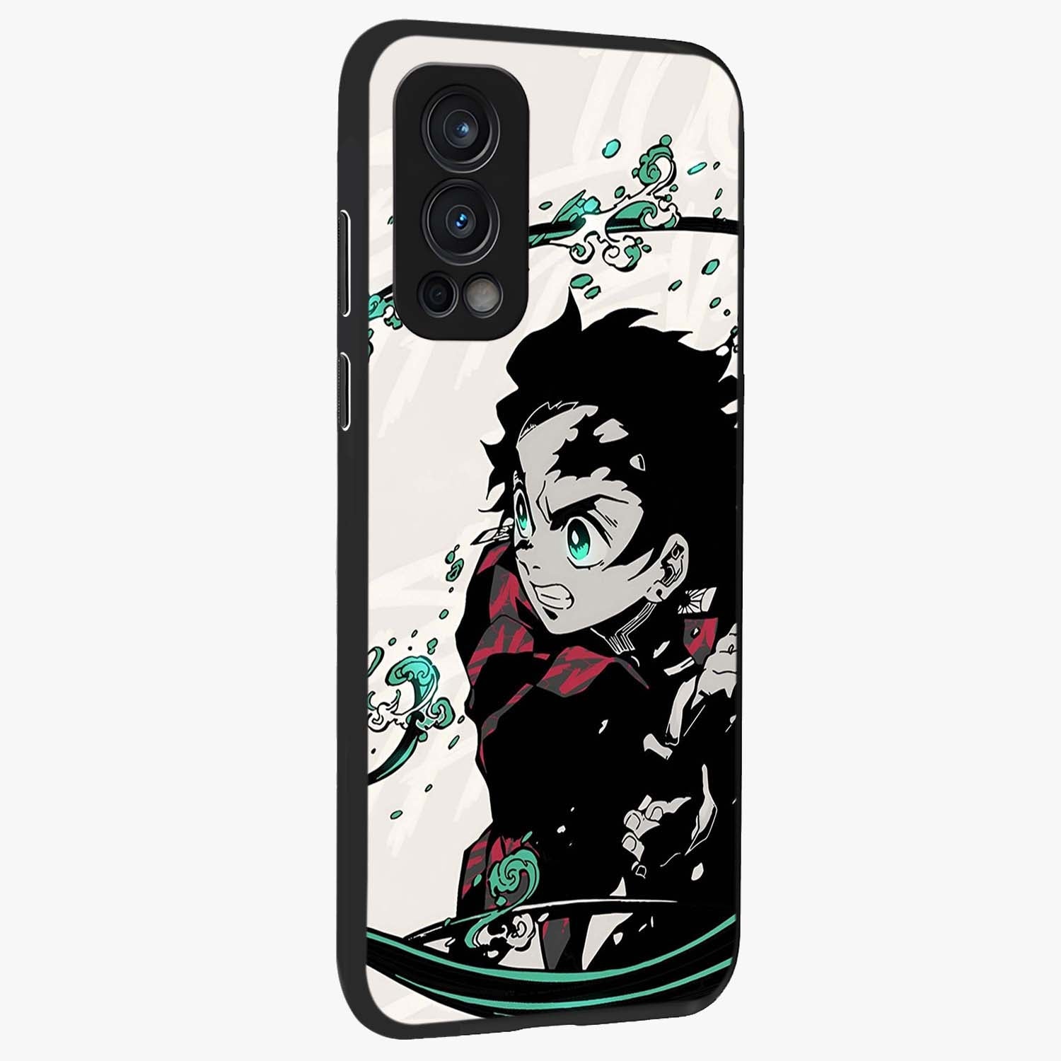 Demon Slayer Glass Case upright view showcasing powerful anime artwork with intense warrior theme.