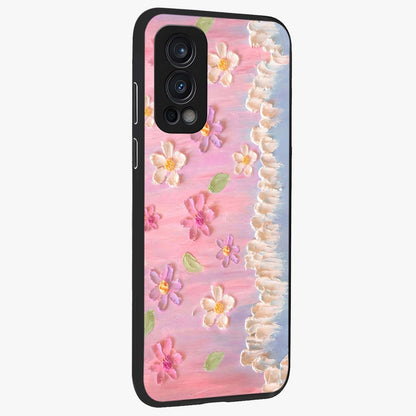 Dreamy Painted Garden Glass Case upright view showcasing vibrant floral garden artwork with artistic nature theme.