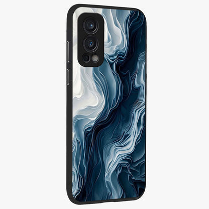 Ethereal Paper Marble Glass Case upright view showcasing smooth marble artwork with refined minimalist theme.