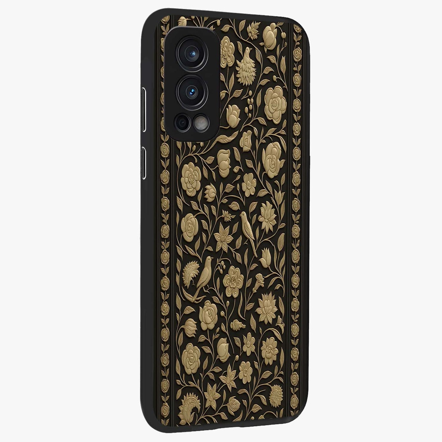 Golden Evil Eye Mandala Glass Case upright view showcasing decorative evil eye mandala artwork with spiritual aesthetic style.