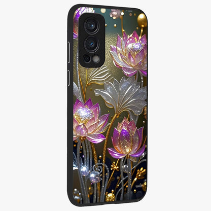 Golden Floral Majesty Glass Case upright view showcasing majestic floral artwork with rich decorative theme.