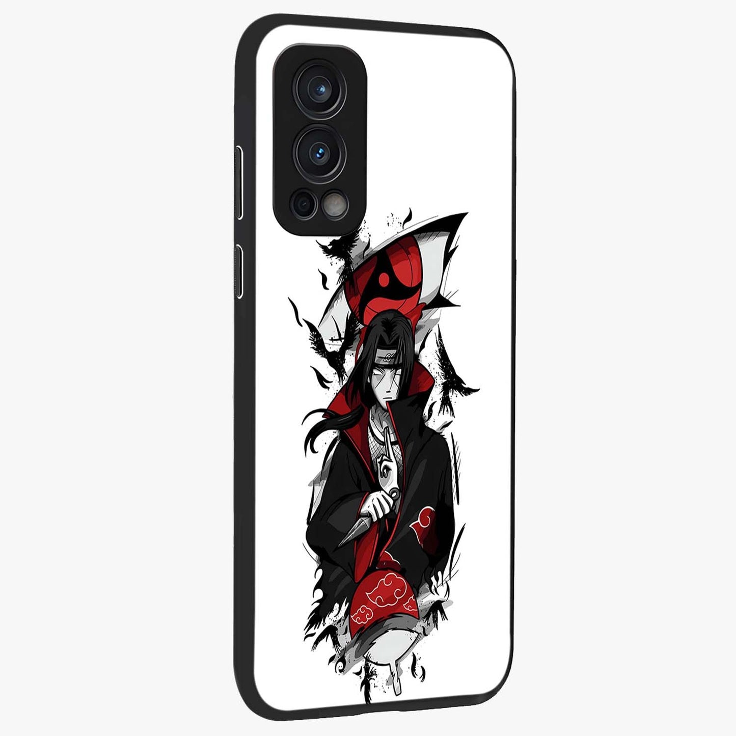 Itachi Limited Edition Naruto Anime Glass Case upright view showcasing intense anime artwork with powerful character theme.