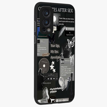 Midnight Love Echo Glass Case upright view showcasing expressive romantic artwork with dreamy midnight theme.