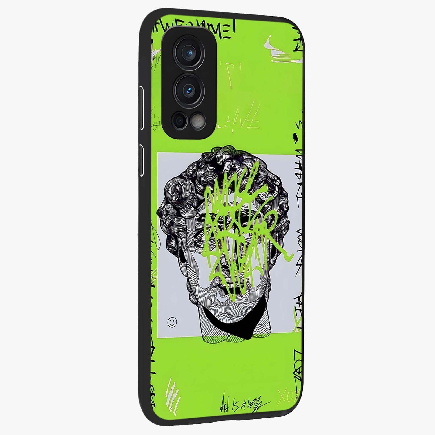 Neo Graffiti Rebellion Glass Case upright view showcasing colorful graffiti artwork with bold modern street style.