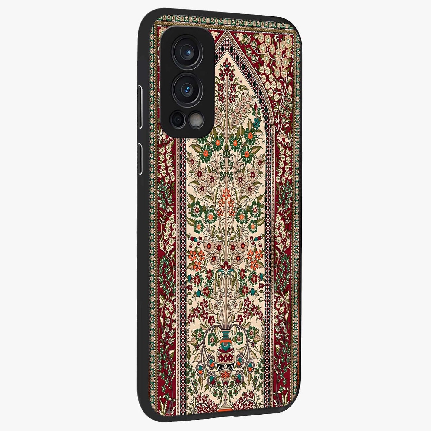 Persian Inspired Glass Case upright view showcasing decorative Persian artwork with rich heritage theme.