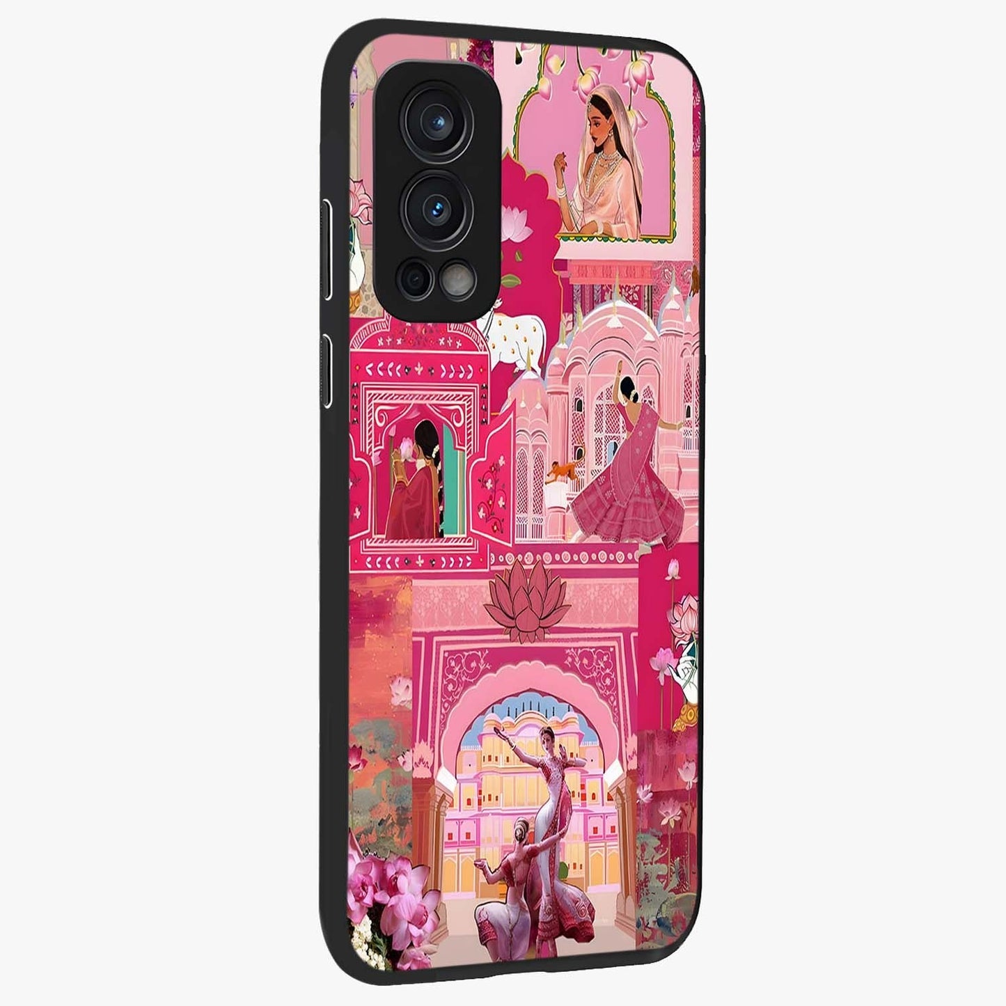 Pink Palace Muse Glass Case upright view showcasing artistic palace artwork with graceful royal theme.