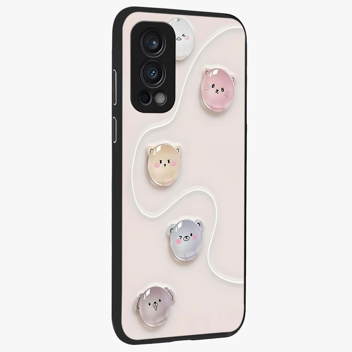 Puffy Face Parade Glass Case upright view showcasing adorable character artwork with cheerful animated theme.