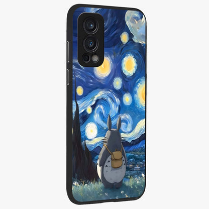 Totoro In Van Gogh Art Glass Case upright view showcasing creative character artwork with painterly artistic theme.