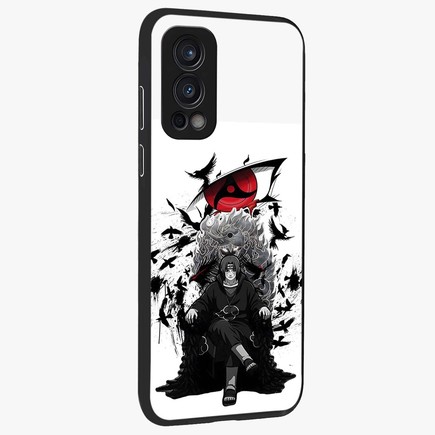 Uchiha Shadow Throne Glass Case upright view showcasing magical underwater galaxy artwork with vibrant cosmic theme.
