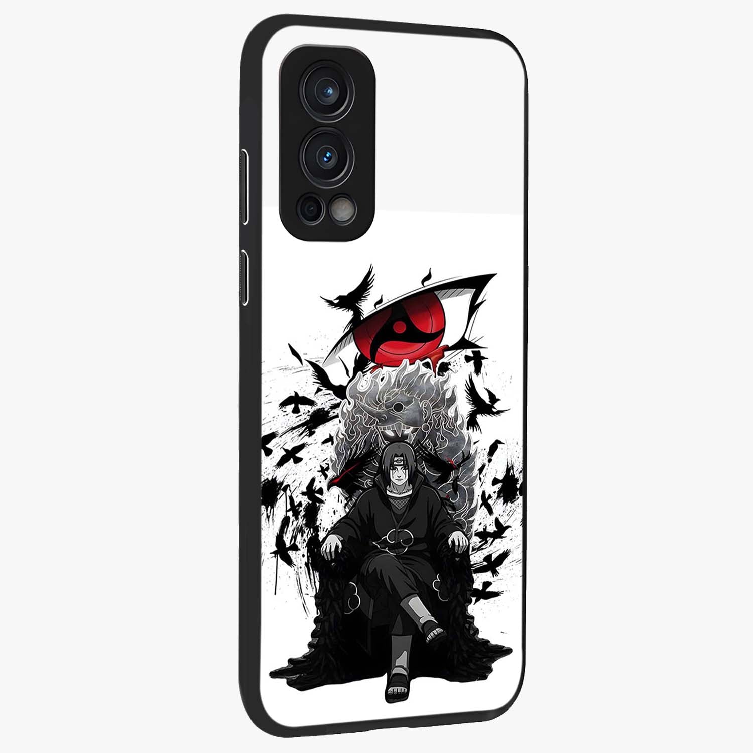 Uchiha Shadow Throne Glass Case upright view showcasing magical underwater galaxy artwork with vibrant cosmic theme.