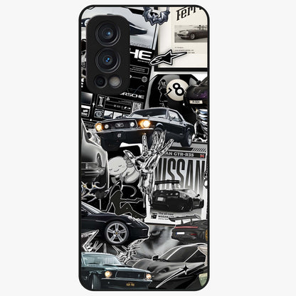 Aesthetic Dark Love Glass Case showing flat back view with dark romantic artwork and glossy glass finish.