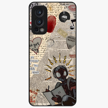 City Dream Sketch Glass Case showing flat back view with artistic city skyline sketch artwork and glossy glass finish.