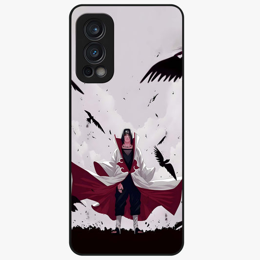 Crimson Crow Ascension Glass Case showing flat back view with mystical crow artwork and glossy glass finish.
