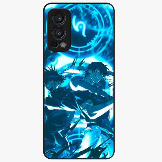 Cursed Energy Clash Glass Case showing flat back view with intense cursed energy artwork and glossy glass finish.
